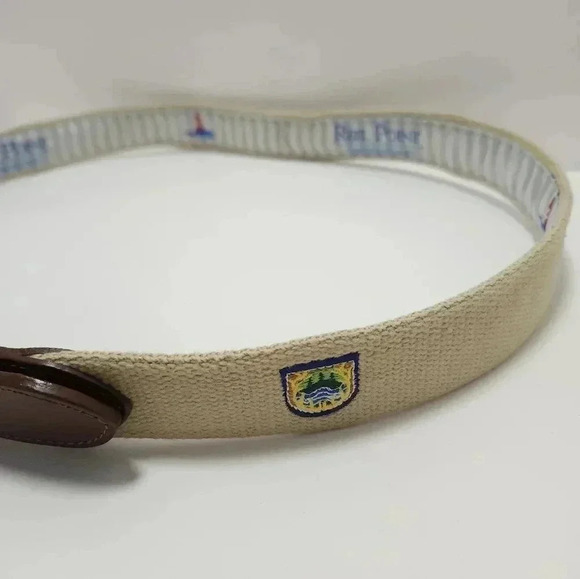 Reel Point Shelter Island Mens Belt Size 40 Embroidered Elk River - Picture 2 of 6